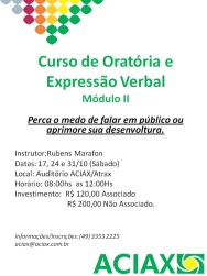 ACIAX oferece curso de oratória e expressão verbal