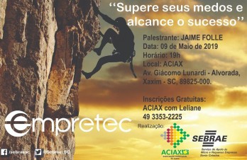 ACIAX promove palestra Gratuita sobre empreendedorismo de alto impacto