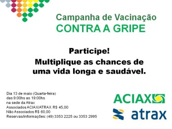 ACIAX realiza campanha de vacinação contra a gripe